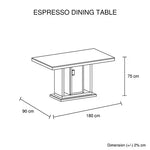 Dining Table in Rectangular Shape High Glossy MDF Wooden Base Combination of Black & White Colour - Furniture > Dining