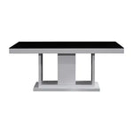 Dining Table in Rectangular Shape High Glossy MDF Wooden Base Combination of Black & White Colour - Furniture > Dining