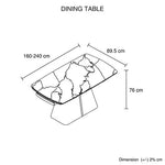 Dining Table MDF Ceramic Glass Table Top Extendable Decorative Stripe - Furniture > Dining > Dining Tables