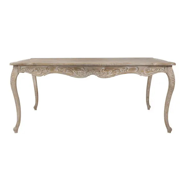 Dining Table Oak Wood Plywood Veneer White Washed Finish in Medium Size - Furniture > Dining