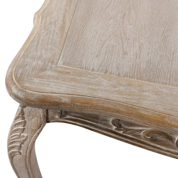 Dining Table Oak Wood Plywood Veneer White Washed Finish in Medium Size - Furniture > Dining