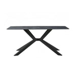 Dining Table Rectangular Shape Green Sintered Stone Top Powder Coated Iron Legs - Furniture > Dining > Dining Tables