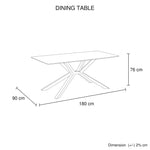 Dining Table Rectangular Shape Green Sintered Stone Top Powder Coated Iron Legs - Furniture > Dining > Dining Tables
