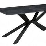 Dining Table Rectangular Shape Green Sintered Stone Top Powder Coated Iron Legs - Furniture > Dining > Dining Tables
