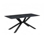 Dining Table Rectangular Shape Green Sintered Stone Top Powder Coated Iron Legs - Furniture > Dining > Dining Tables