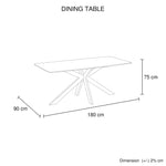 Dining Table Rectangular Shape Grey Sintered Stone Top Powder Coated Iron Legs - Furniture > Dining > Dining Tables