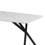 Dining Table Rectangular Shape White Sintered Stone Top Powder Coated Iron Legs - Furniture > Dining > Dining Tables