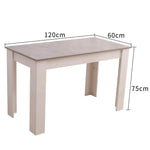 Dining Table Rectangular Wooden 120M-Grey&White - Furniture > Dining