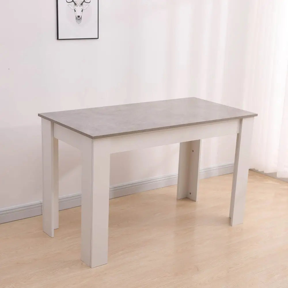 Dining Table Rectangular Wooden 120M-Grey&White - Furniture > Dining