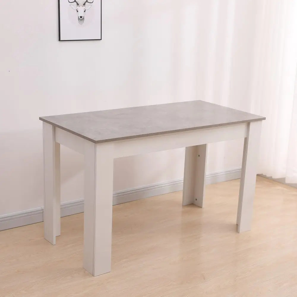 Dining Table Rectangular Wooden 120M-Grey&White - Furniture > Dining