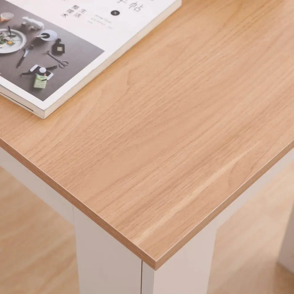 Dining Table Rectangular Wooden 120M-Wood&White - Furniture > Dining