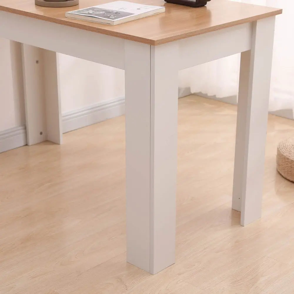 Dining Table Rectangular Wooden 120M-Wood&White - Furniture > Dining
