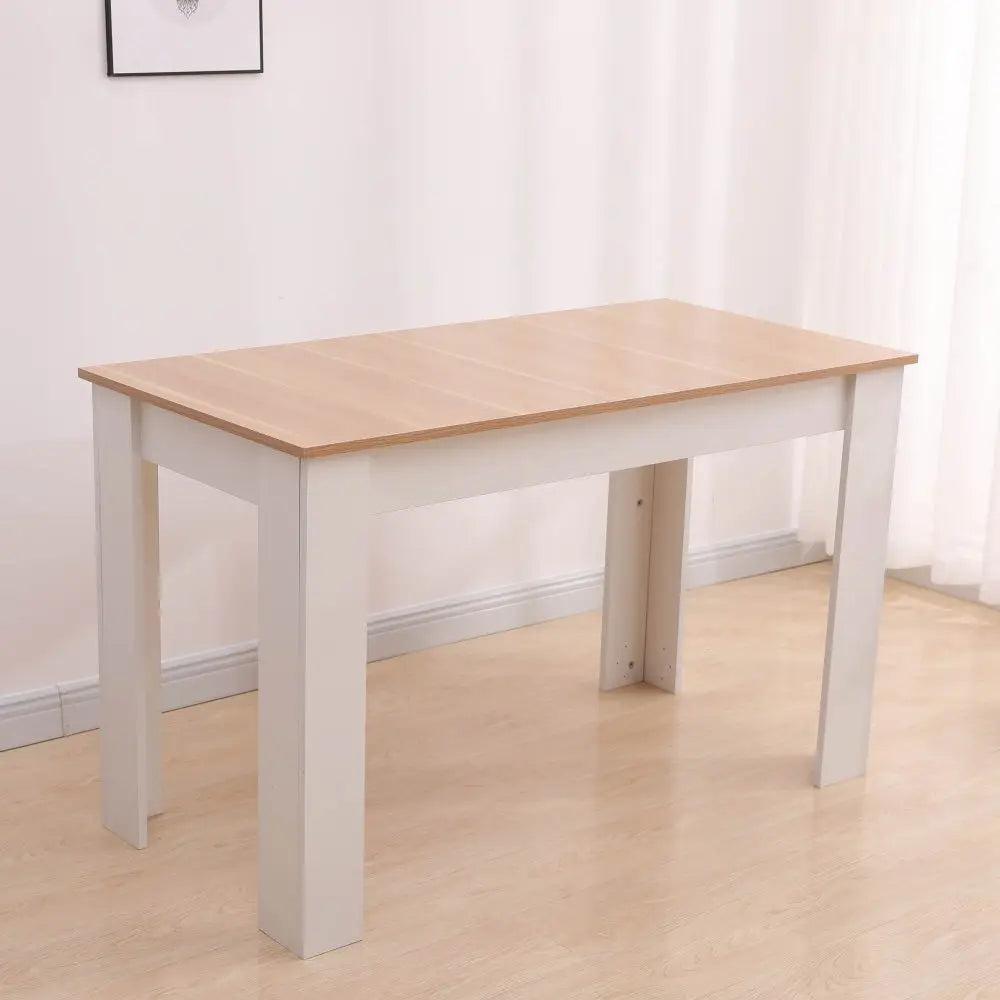 Dining Table Rectangular Wooden 120M-Wood&White - Furniture > Dining