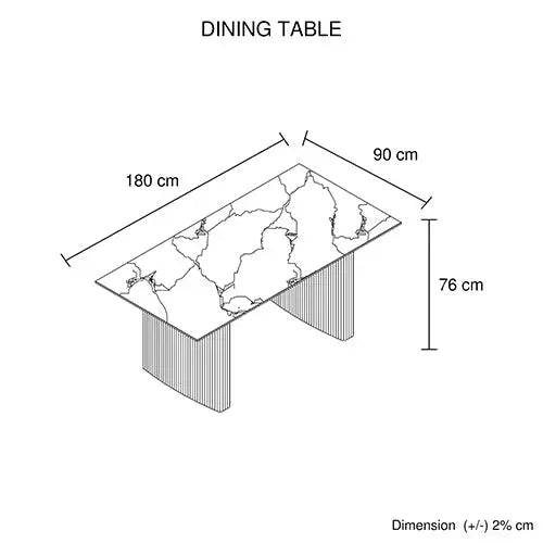 Dining Table Sintered Stone Top MDF Table Base High Glossy White - Furniture > Dining > Dining Tables