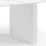 Dining Table Sintered Stone Top MDF Table Base High Glossy White - Furniture > Dining > Dining Tables