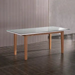 Dining Table White Top High Glossy Wooden Base - Furniture > Dining