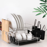 Dish Drying Rack Drainer Cup Plate Holder Cutlery Tray Kitchen Organiser - Home & Garden > Kitchenware