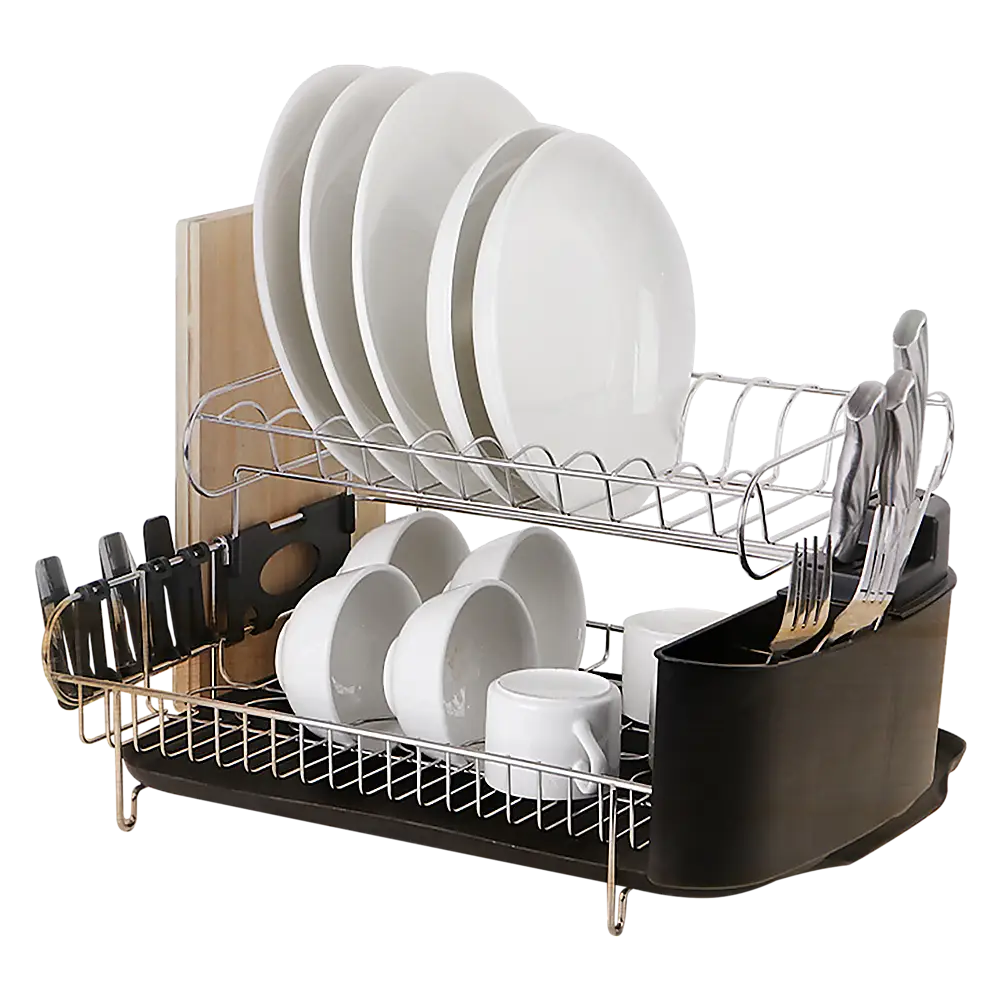 Dish Drying Rack Drainer Cup Plate Holder Cutlery Tray Kitchen Organiser - Home & Garden > Kitchenware