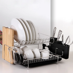 Dish Drying Rack Drainer Cup Plate Holder Cutlery Tray Kitchen Organiser - Home & Garden > Kitchenware
