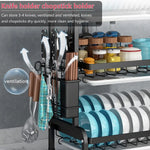 Dish Rack 3 Tier Dish Dryer Drainer Stainless Steel Dish Drying Rack Drip Trays Side Holder Kitchen Storage Save Space