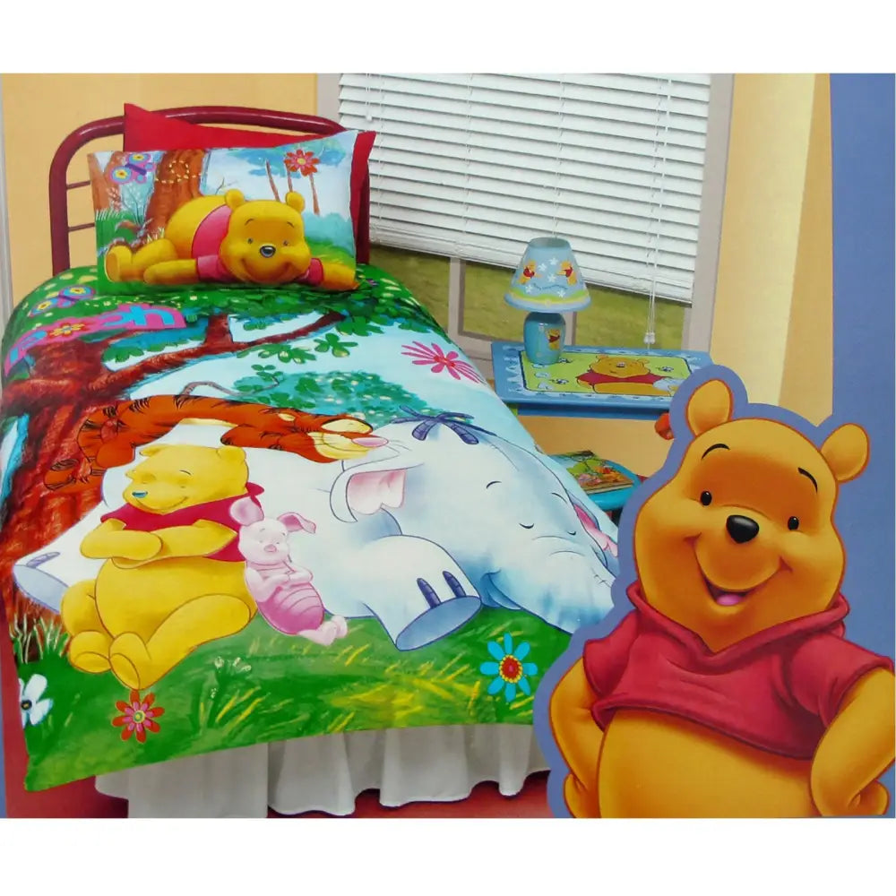 Disney Winnie The Pooh Quilt Cover Set Sleeping Under The Tree Double - Home & Garden > Bedding