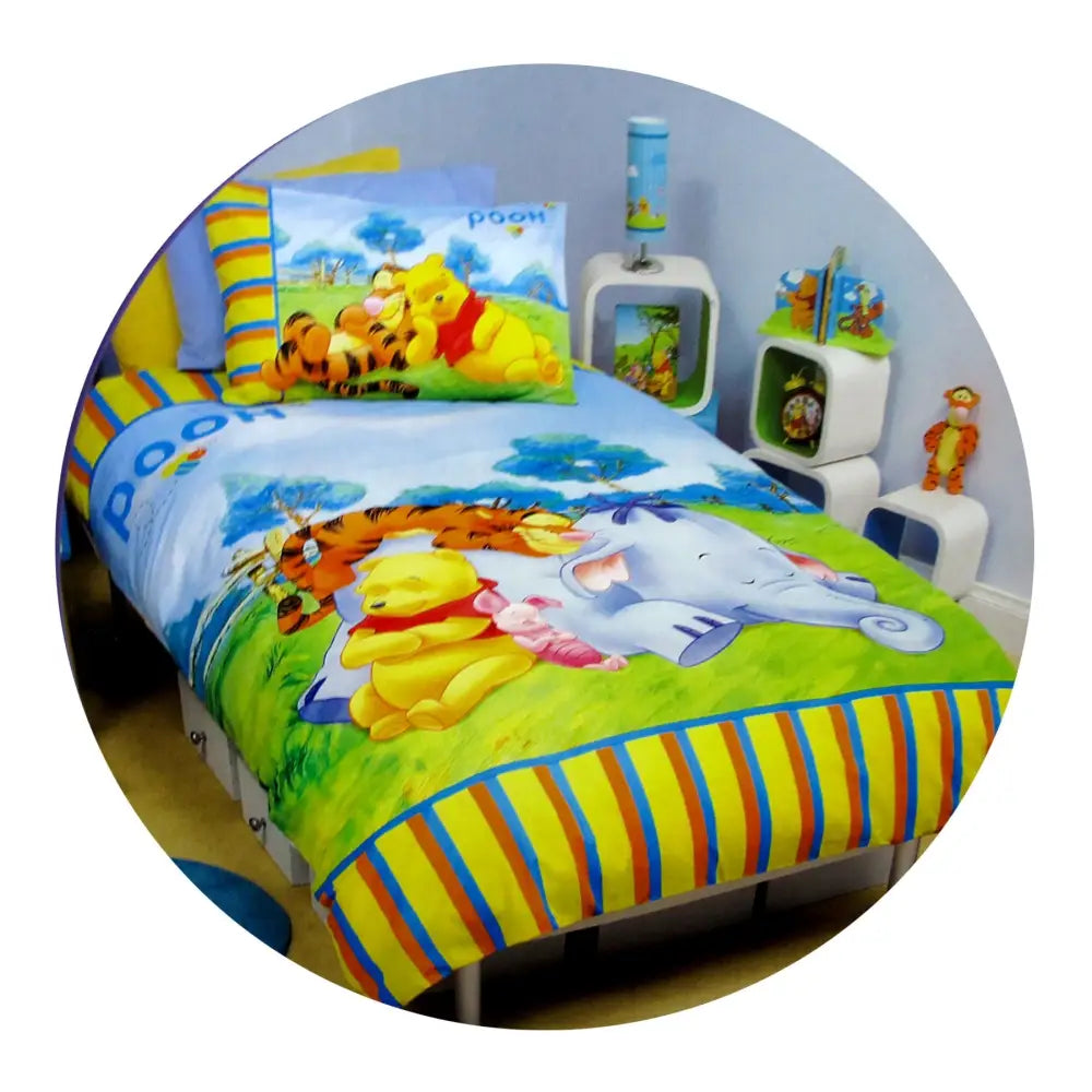 Disney Winnie The Pooh Quilt Cover Set Tiger & Pooh Single - Home & Garden > Bedding