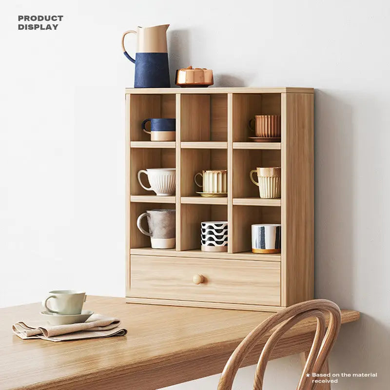 DISPLAY STAND TEA CUP SHELFING FURNITURE CUBE CABINET W/ DRAWERS - Appliances > Kitchen Appliances