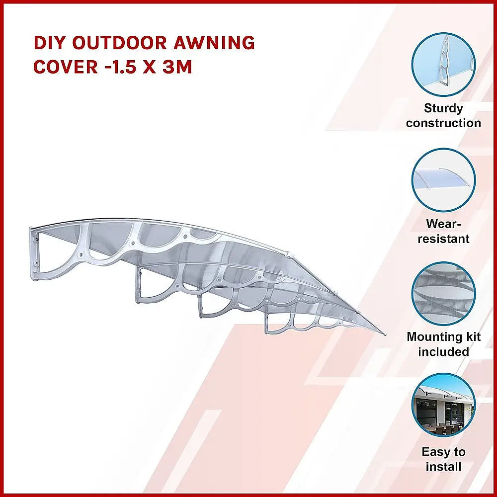 DIY Outdoor Awning Cover -1.5 x 3m - Home & Garden > Shading