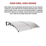 DIY Outdoor Awning Cover 1mx2m with Rain Gutter - Home & Garden > Shading