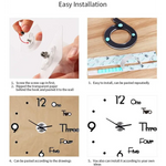 DIY Wall Clock Modern Frameless Large 3D Wall Watch Giant Roman Numerals for Home Living Room and Bedroom (Small)