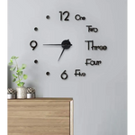 DIY Wall Clock Modern Frameless Large 3D Wall Watch Giant Roman Numerals for Home Living Room and Bedroom (Small)