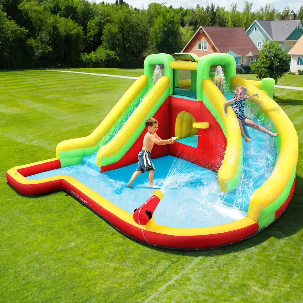Doctor Dolphin Kids Inflatable Pool Water Slide Park Jumping Castle 575X445CM - Baby & Kids > Baby & Kid’s Toys >