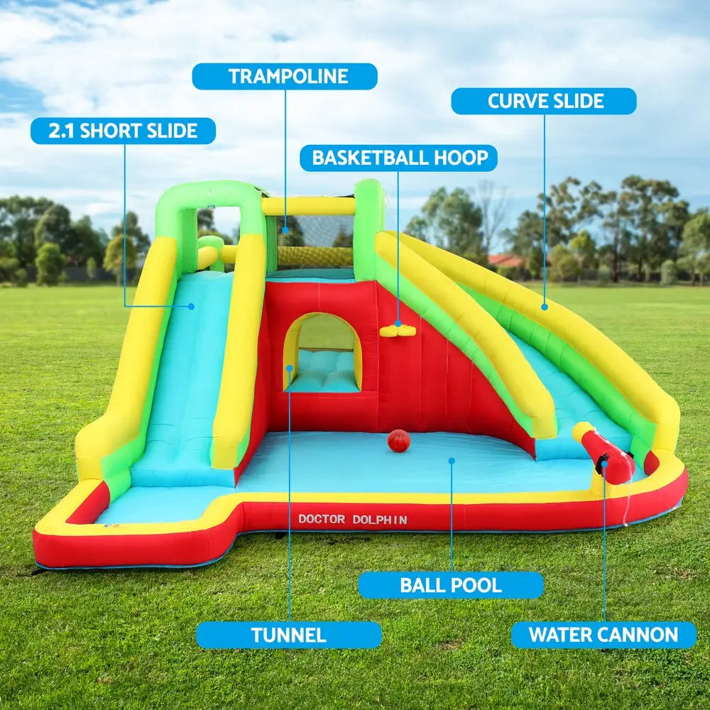 Doctor Dolphin Kids Inflatable Pool Water Slide Park Jumping Castle 575X445CM - Baby & Kids > Baby & Kid’s Toys >