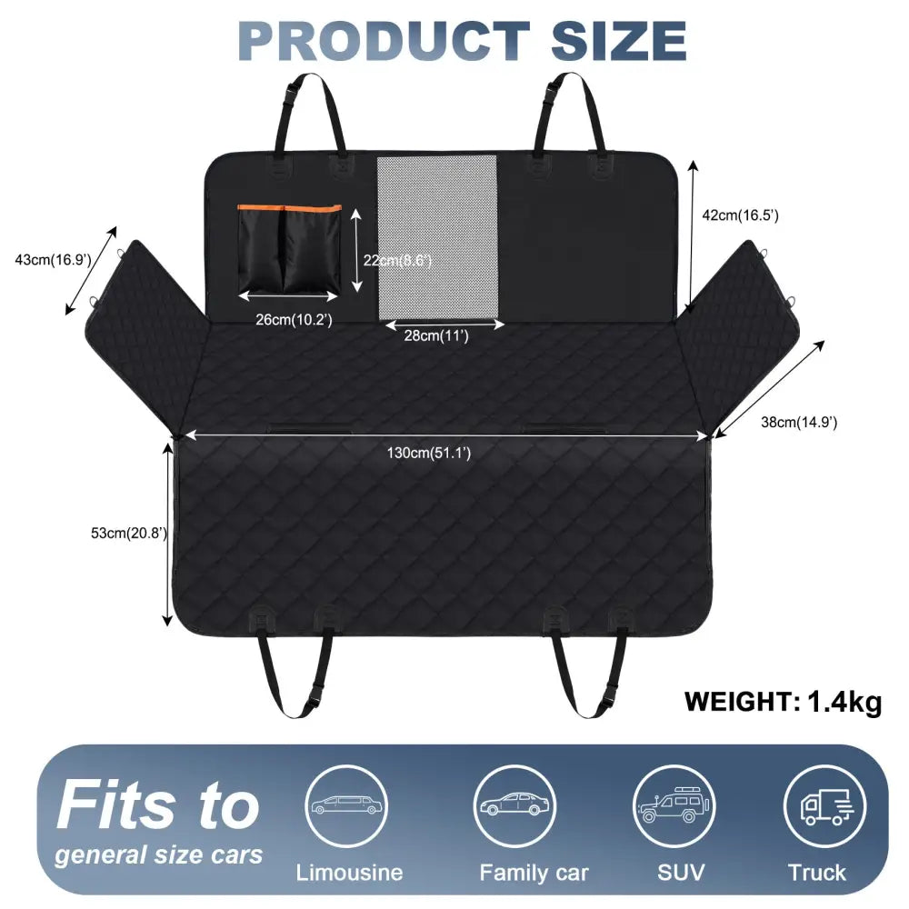 Dog Car Seat Cover Waterproof & Nonslip Pet Seat Cover with Mesh Window Scratchproof Hammock for Cars Trucks SUVs - Pet