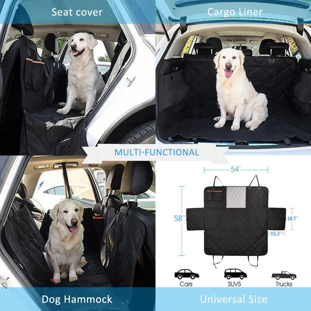 Dog Car Seat Cover Waterproof & Nonslip Pet Seat Cover with Mesh Window Scratchproof Hammock for Cars Trucks SUVs - Pet