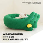 Dog Cat Pet Calming Bed Warm Soft Plush Round Nest Comfy Sleeping Gesture Bed - Pet Care > Dog Supplies > Dog Beds