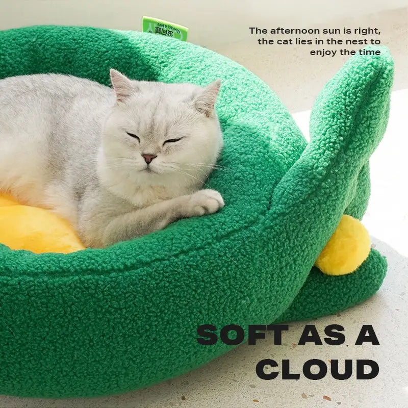 Dog Cat Pet Calming Bed Warm Soft Plush Round Nest Comfy Sleeping Gesture Bed - Pet Care > Dog Supplies > Dog Beds