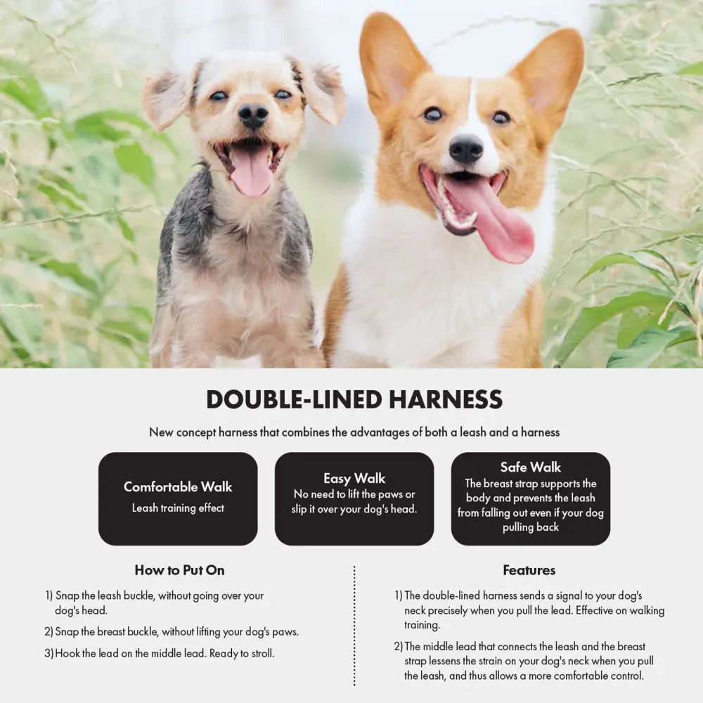 Dog Double-Lined Straps Harness Adjustable S SWEET GREEN - Pet Care > Dog Supplies > Dog Collars Leads & Harnesses