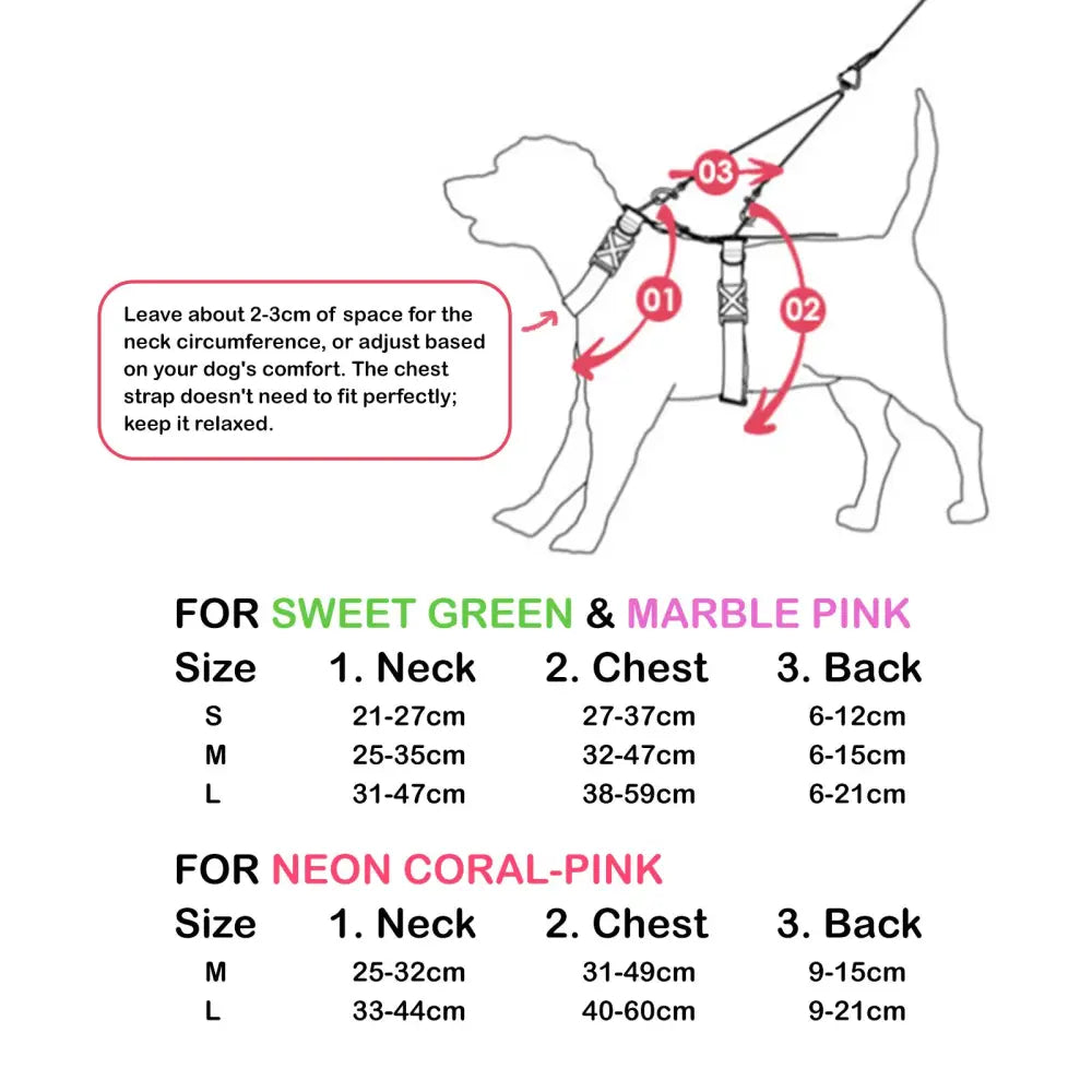 Dog Double-Lined Straps Harness Adjustable S SWEET GREEN - Pet Care > Dog Supplies > Dog Collars Leads & Harnesses