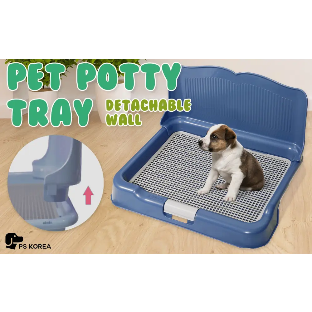 Dog Pet Potty Tray Training Toilet Detachable Wall T2 BLUE - Pet Care > Dog Supplies > Dog Training Aids