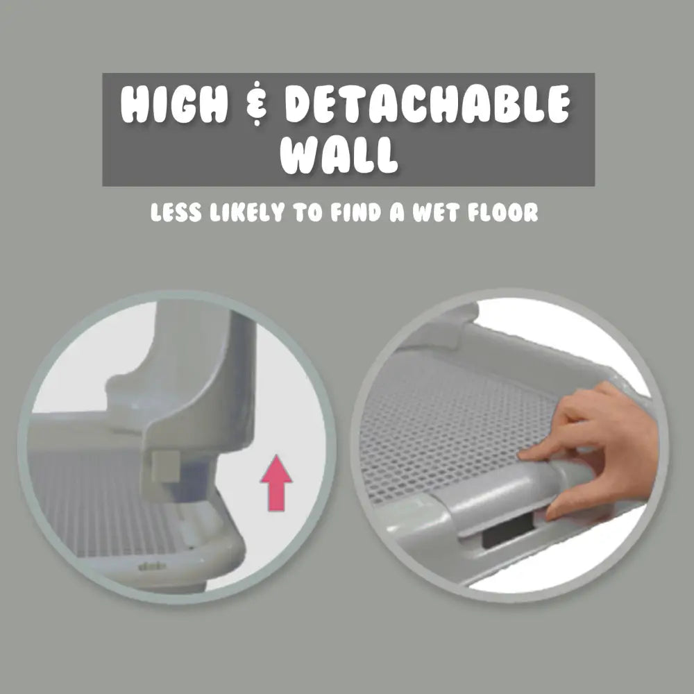 Dog Pet Potty Tray Training Toilet Detachable Wall T2 GREY - Pet Care > Dog Supplies > Dog Training Aids