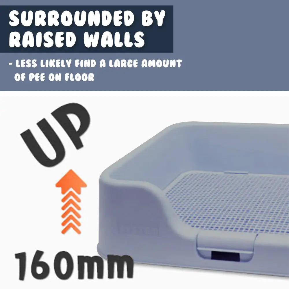 Dog Pet Potty Tray Training Toilet Raised Walls T1 BLUE - Pet Care > Dog Supplies > Dog Training Aids