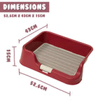 Dog Pet Potty Tray Training Toilet Raised Walls T1 WINE - Pet Care > Dog Supplies > Dog Training Aids