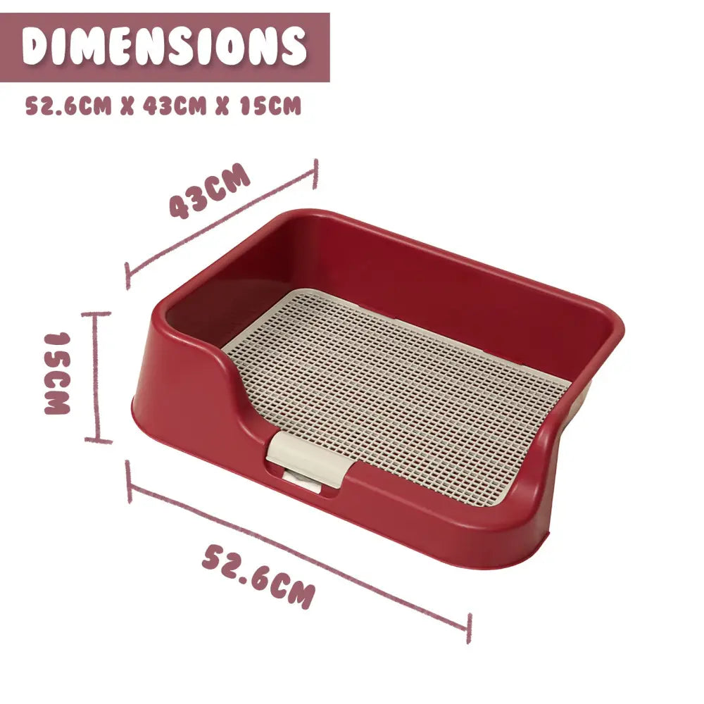 Dog Pet Potty Tray Training Toilet Raised Walls T1 WINE - Pet Care > Dog Supplies > Dog Training Aids