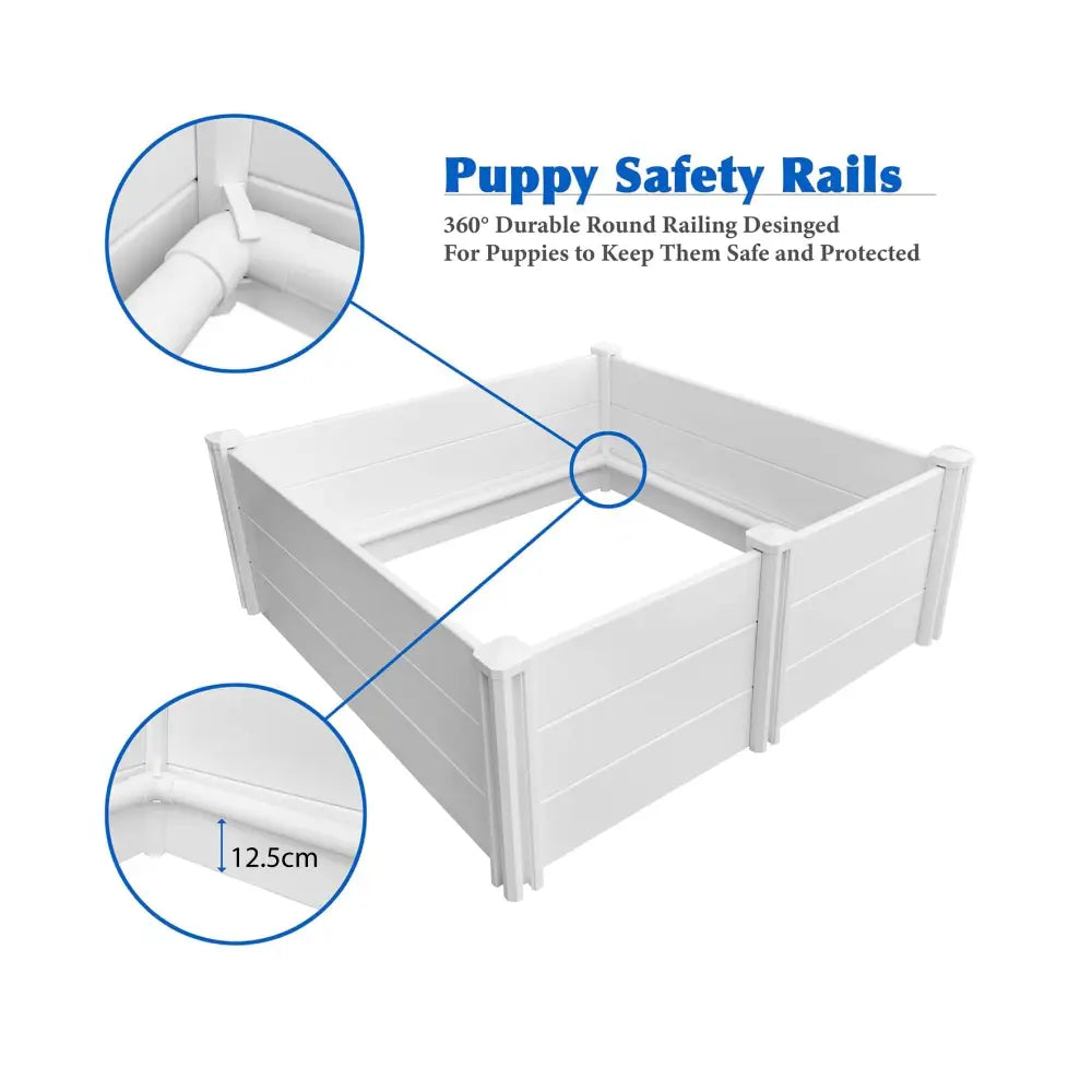 Dog Whelping Box 1.15m x 1.15m x 0.48m - Puppy Birthing PVC Pen - Pet Care > Dog Supplies > Dog Playpens & Gates