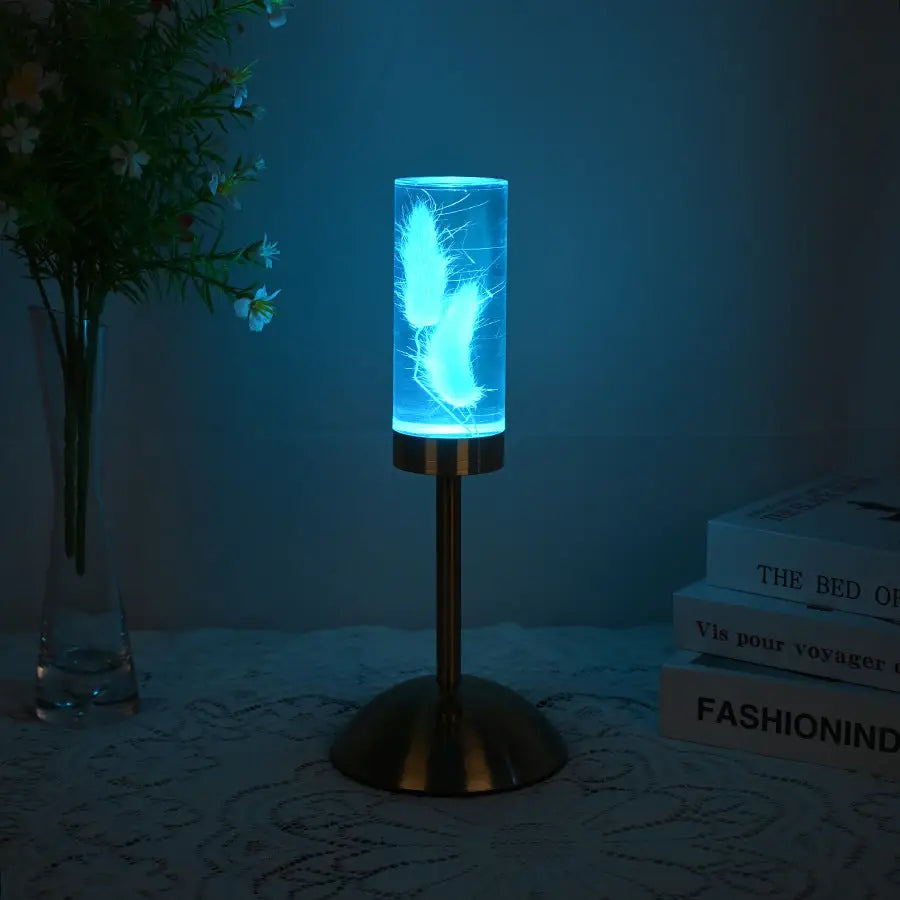 Dogtail Grass Eternal Flower Acrylic Table Lamp - Color-Changing LED USB Rechargeable Touch Control - Home & Garden >