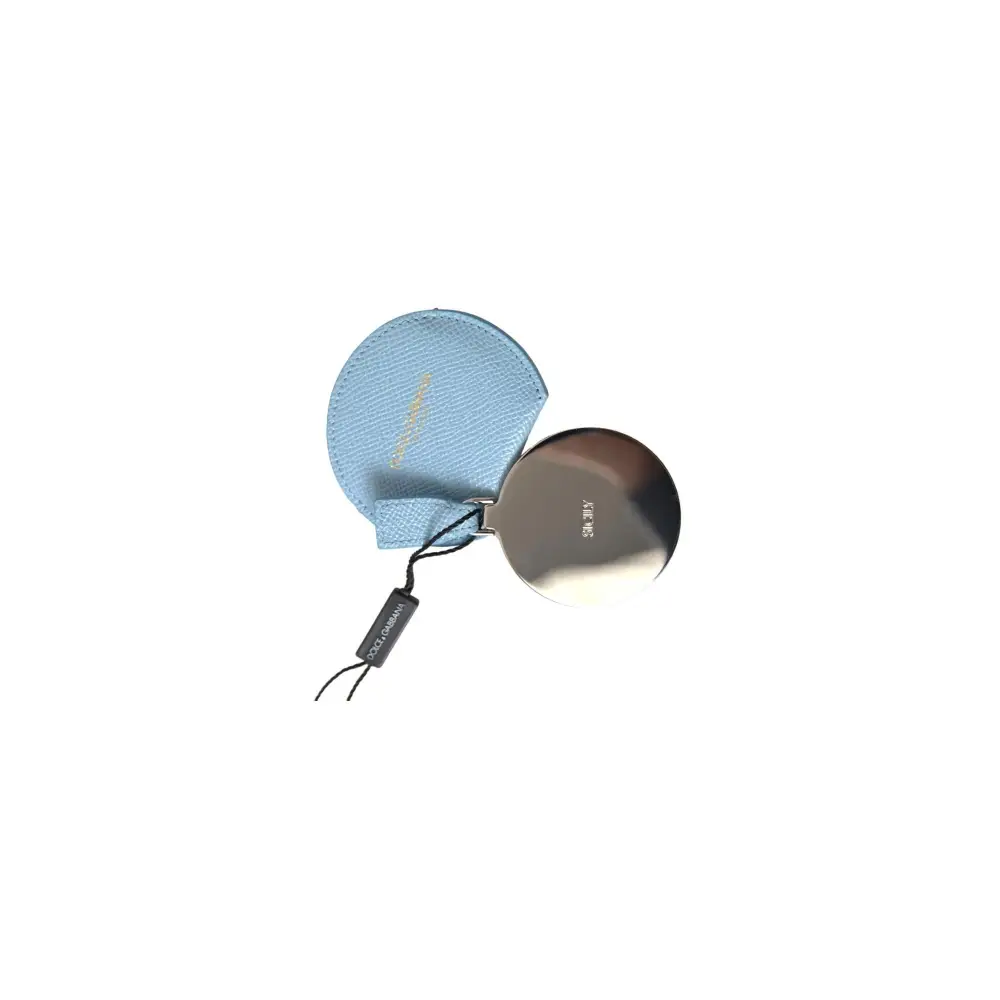 Dolce & Gabbana Women’s Light Blue Calfskin Leather Mirror Holder - One Size - Fashion > Women’s Fashion >
