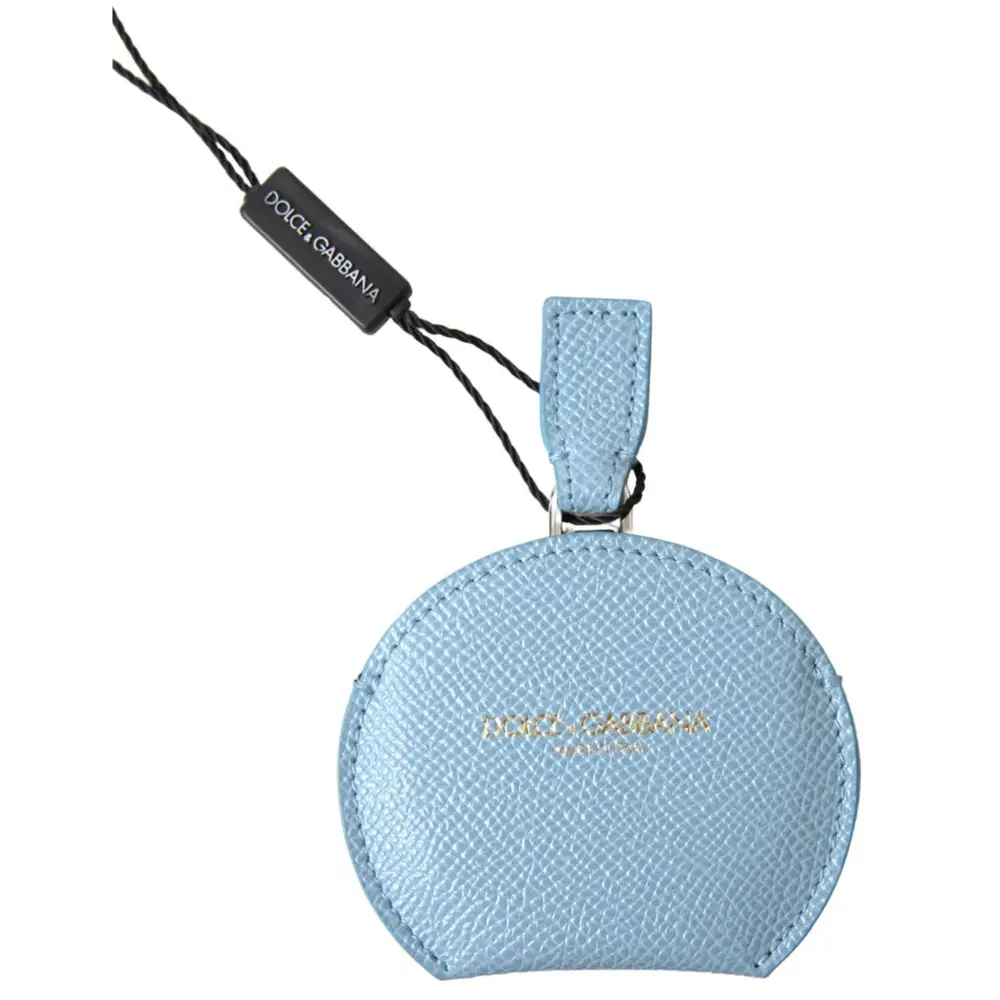 Dolce & Gabbana Women’s Light Blue Calfskin Leather Mirror Holder - One Size - Fashion > Women’s Fashion >