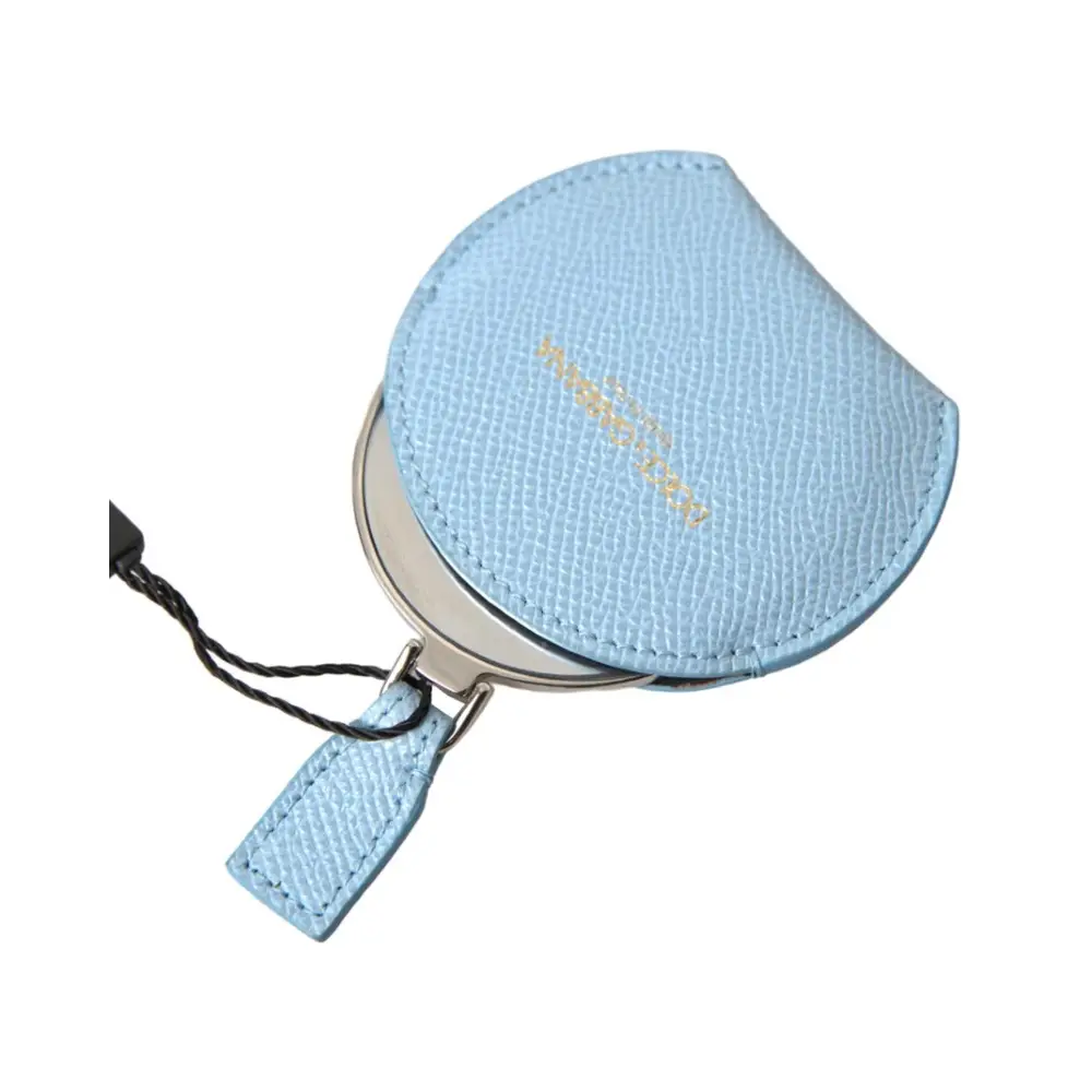 Dolce & Gabbana Women’s Light Blue Calfskin Leather Mirror Holder - One Size - Fashion > Women’s Fashion >