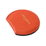 Dolce & Gabbana Women’s Orange Calfskin Leather Round Logo Hand Mirror Holder - One Size - Fashion > Women’s